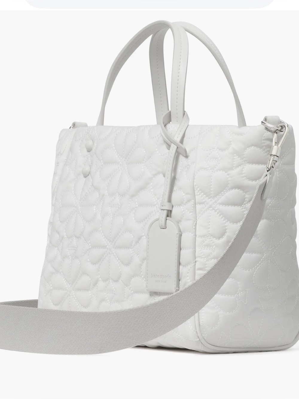 Kate Spade New York Small Tilly Quilted Tote Crossbody White Dove USED ONCE